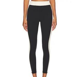 SPIRITUAL GANGSTER | Leighton Legging Ivory Cream Black Cropped Ankle | Small